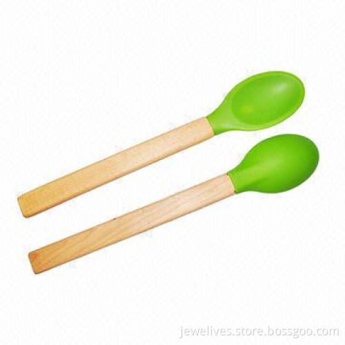 12-inch silicone scoop with wooden handle